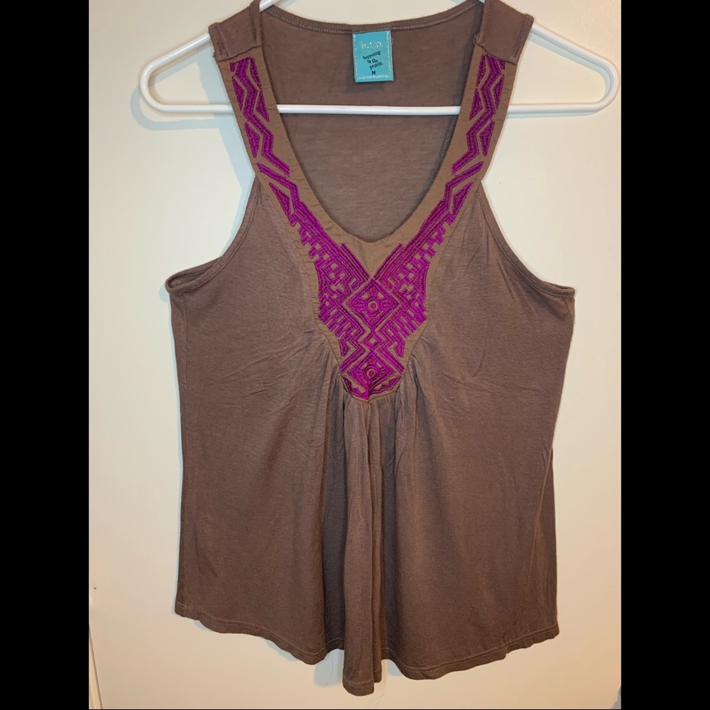 Knit Tank Top with Embroidery Maternity Top Loose Fit